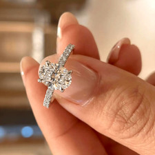 Diamond Engagement Ring 950 Platinum 3.15 Ct Oval Cut IGI Certified Lab Created