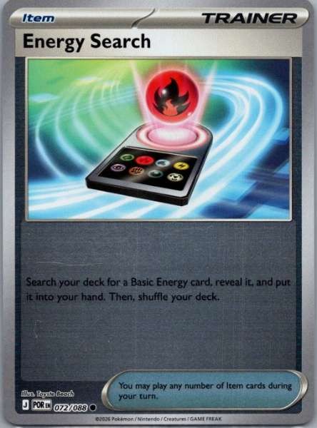 Energy Search 072/088 Perfect Order Common Reverse Holo NM Pokemon TCG