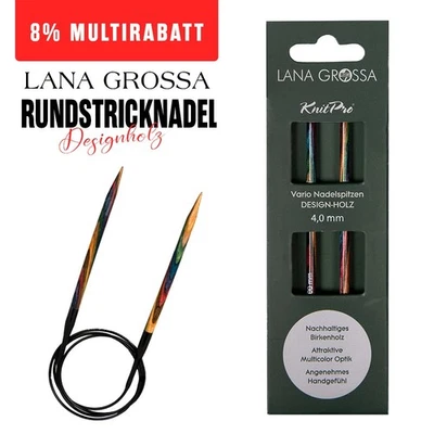 Lana Grossa Knitpro Rundstricknadel Designholz verschiedene Größen