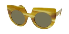 NEW ANDY WOLF DAPHNE SUNGLASSES BROWN 51-26-140 OVERSIZED METAL & PLASTIC