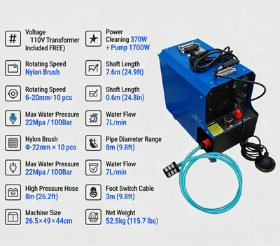 #ad Pipe Descaler amp; High Pressure Washer for Central Air Conditioning Condenser 110v $1255.50