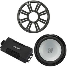 Kicker 48PXA6001 Weatherproof Powersport Mono Amp  12" 4 Ohm Free-Air Marine...