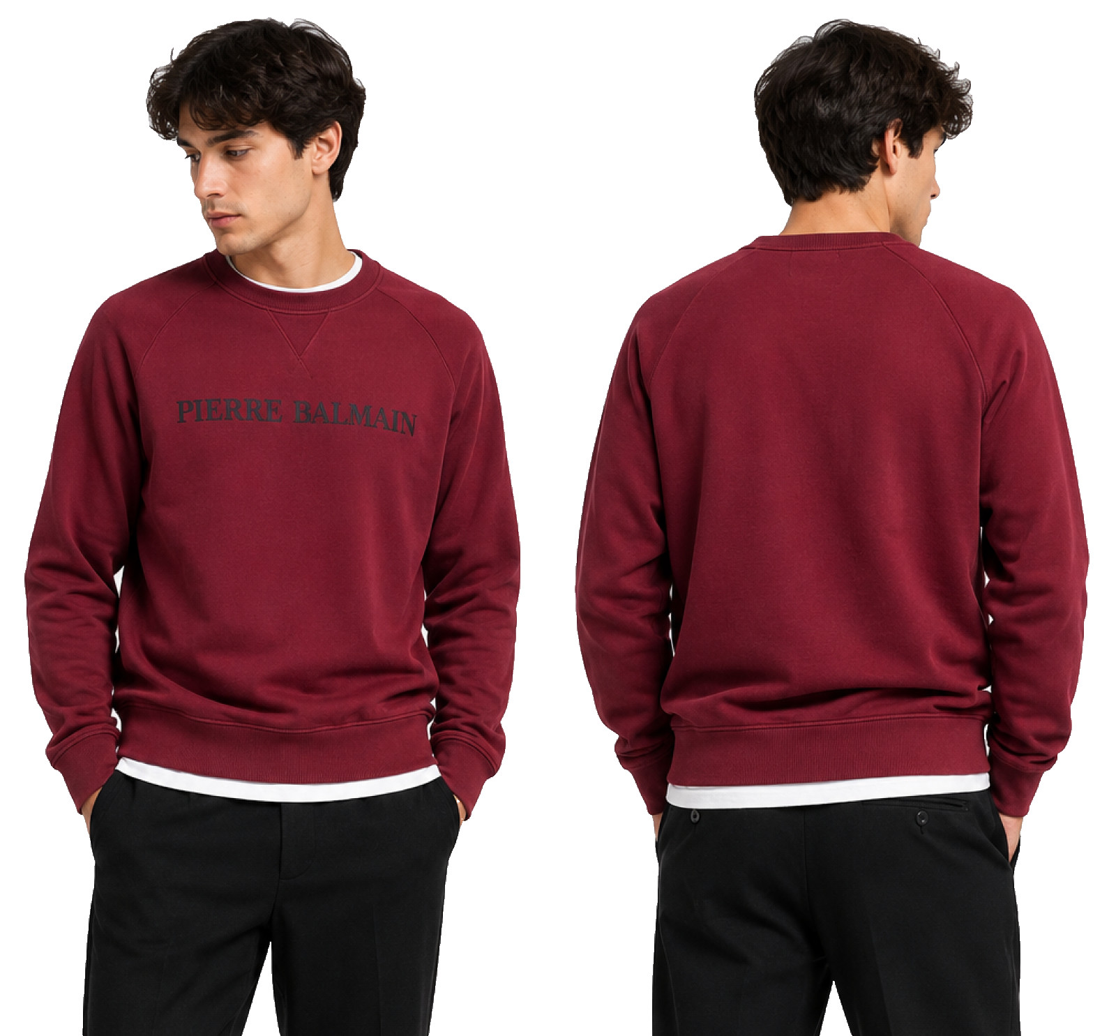 Pierre Balmain Green Logo Fleece Sweatshirt Pullover Crew Neck L