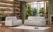 Hadi Sofa Luxury Sofa Set – High Back Fabric Light Grey Fabric  3+2 Seater