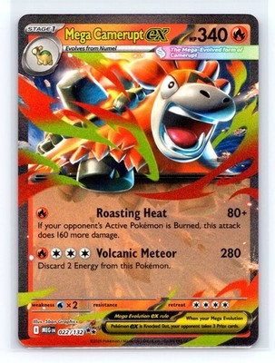 Mega Camerupt EX 022/132 Mega Evolution Pokémon TCG Double Rare NM