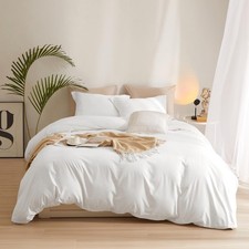 White Duvet Cover Twin Size Bedding Duvet Cover 1 Duvet Cover with 2 Pillowca...