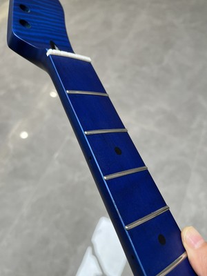 AAAAA Stainless steel 22Fret satin Blue Flame Maple Electric guitar neck 25.5in