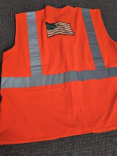 Yellow Freight Safety Vest Reflective Teamsters American Flag Large image 11