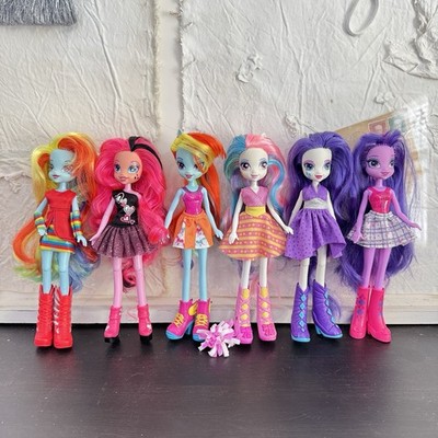 My Little Pony Equestria Girls Lot of Dolls Rainbow Dash Celestia Pinkie - READ