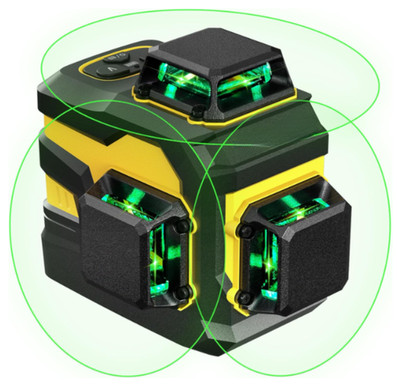 Nivel Láser Verde 3x360° Autonivelante 12 Líneas 3D con Batería Recargable 5200m
