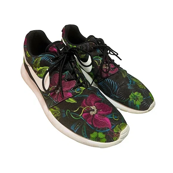 Nike Roshe Run Floral Print Fuchsia Flash Women s Size 11.5 655206