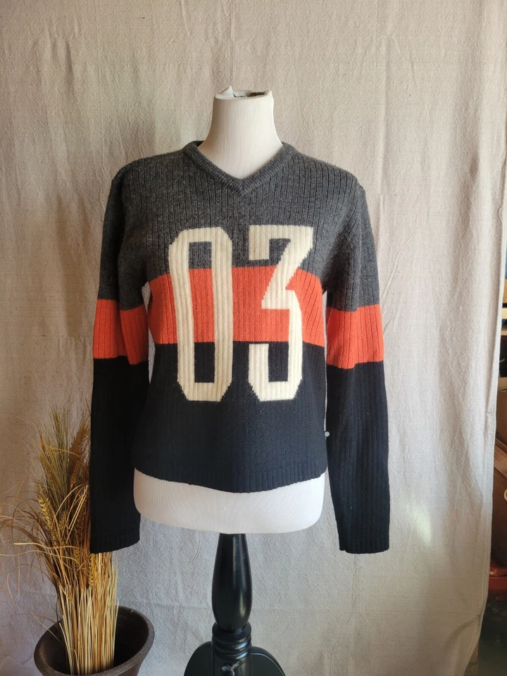 Harley Davidson Wms. Suéter L 100% Lana 03 Delantero, HD Trasero Colorblock Foto 2 de 4