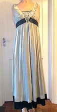 Wedding Dress/Prom Dress/Special Occasion Dress—Embroired Beige/Black Silk