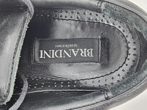 VINTAGE Herren Brandini Andy italienische schwarze Lederschuhe ITALIEN Größe 7 - Bild 7 von 7