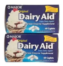 Dairy Aid Lactase 3000 ORIGINAL STRENGTH 60 Caplets ( 2 pack )