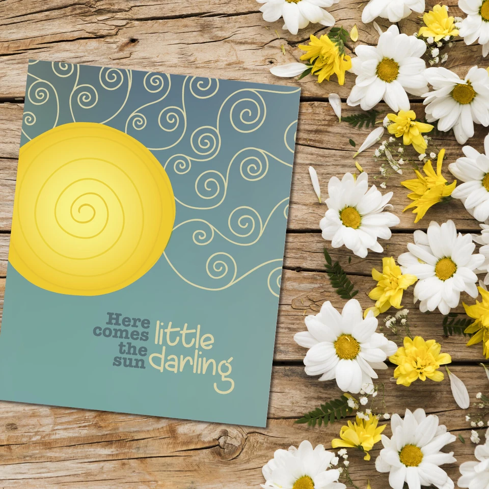 Here Comes the Sun - Canción de los Beatles Música Rock Clásica Impresión Póster Decoración Arte de Pared Foto 2 de 4