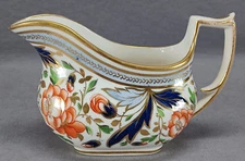 Job Ridgway 2/138 Cobalt Blue Orange Floral & Gold Creamer Circa 1808-1814
