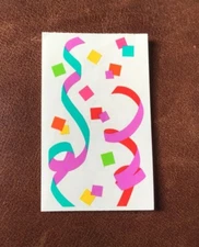 2 x 3" MRS GROSSMAN STICKERS: VINTAGE PASTEL CONFETTI NOS RETIRED *