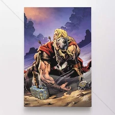 Thor Poster Canvas Avengers God of Thunder Marvel Comic Book Art Print #3099