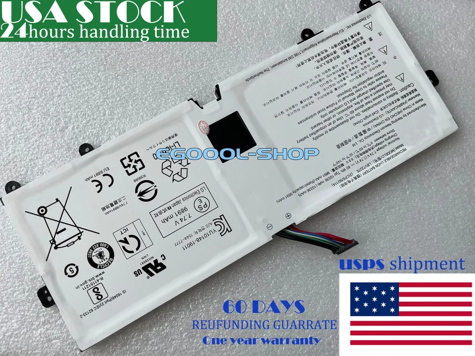 全新正品 LBV7227E 电池 适用于 LG Gram 16 16T90P 16Z90PC 16Z90PG 17Z90N 17Z90P — 第 3/4 张图片