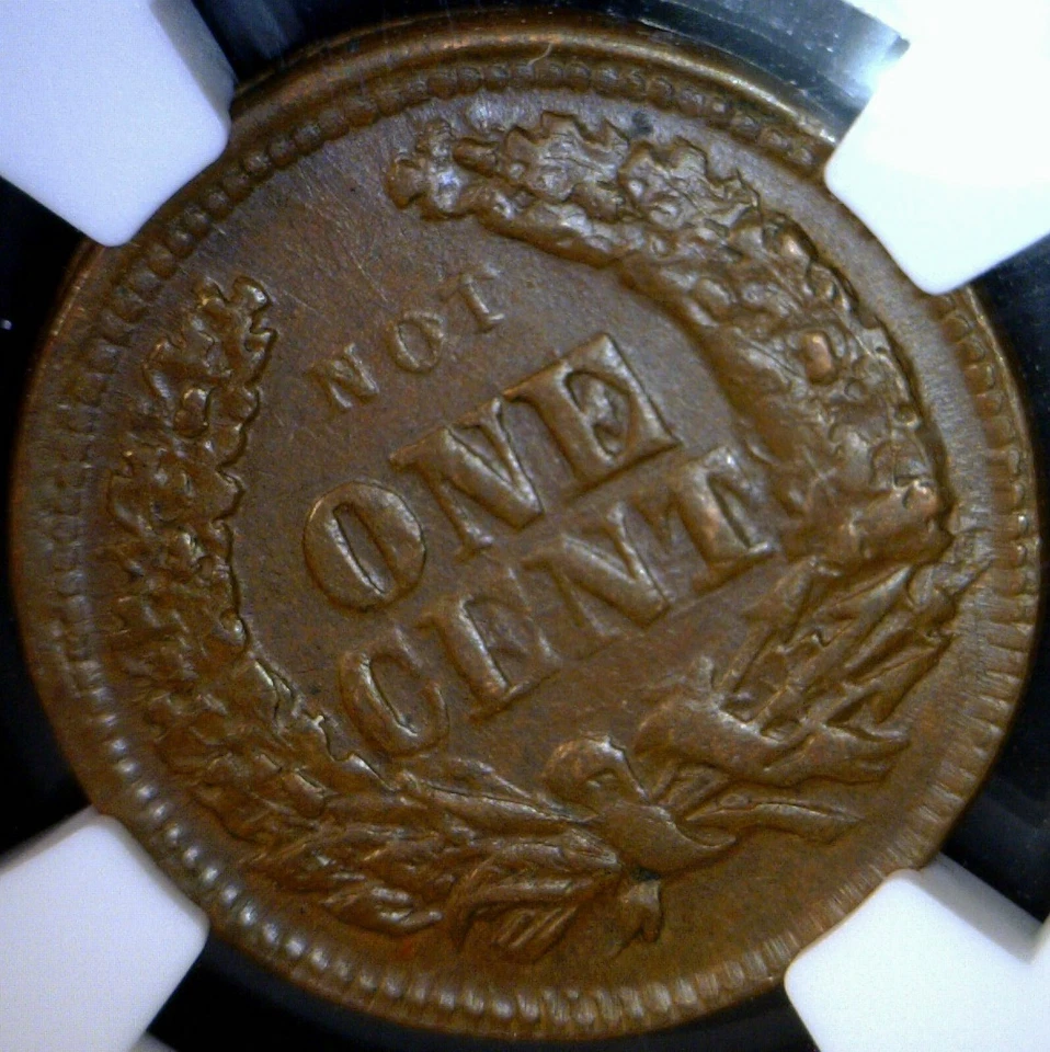 1863 NGC MS61 ERROR Civil War Token / Cent BU + Coin  NICE ROTATED REVERSE  NR - Image 4 of 4