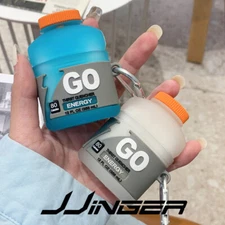 JJINGER For AirPods 2 / 1 Silicone Case Shockproof Cover + Keychain Energy Drink