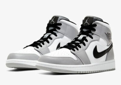 Nike Air Jordan 1 Mid Men's Shoe Sneakers Smoke Grey Black White Dior 554724-092