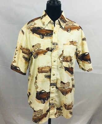 Calypso Joe Island Wear Shirt Mens  Med. Button Front  Aloha Hawaiian Tropical
