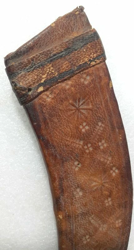 Adaga de couro antiga rara bolso do Sudão feita à mão africana século XIX° - Imagem 4 de 4