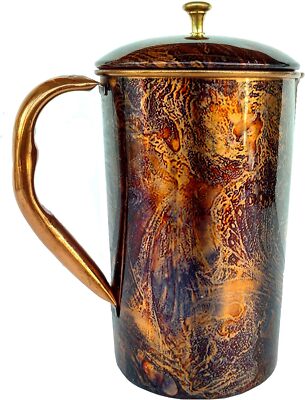 Pure Copper Jug Screen Printed Table ware, Drink ware Home Kitchen Water Storage