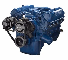 Black Ford 351C Serpentine Pulley Conversion Kit Alternator Only Cleveland Kit