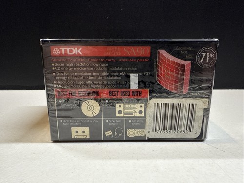 TDK SA90 Blank Cassette Tapes 90 min High Bias Type II Set Pack of 5 Sealed SA - Picture 4 of 6