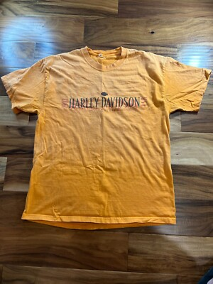 #ad Harley Davidson Mens Ocala FL Shirt Large Tshirt Orange Horse $4.99