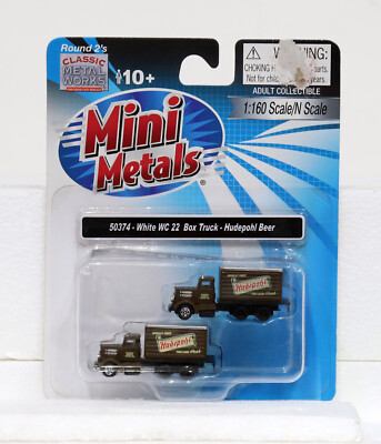 CLASSIC METAL WORKS #350374 N MINI METALS WHITE WC22 BOX TRUCK HUDEPOHL BEER