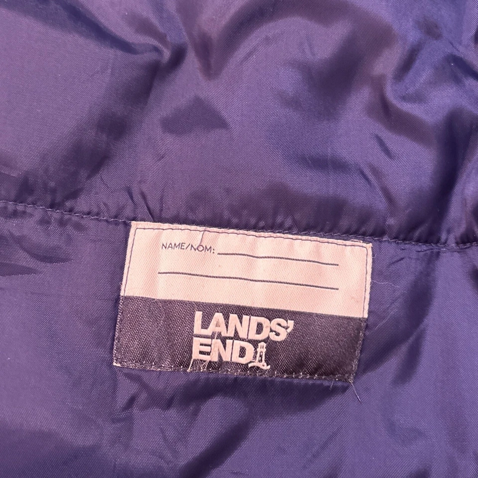 Lands End - Chaqueta de invierno con capucha y cremallera - Verdes/Azules - Talla XL 14H-16H Foto 4 de 4