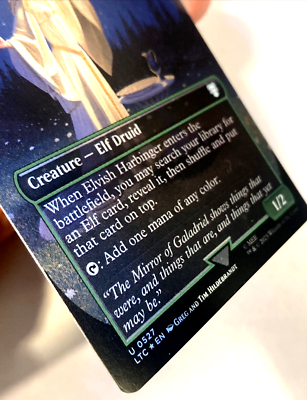 MTG Elvish Harbinger *BORDERLESS FOIL HILDEBRANDT* The Lord of the