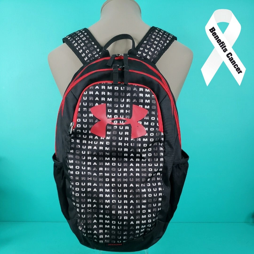 Under Armour UA Scrimmage 2.0 Black and Red Backpack 18