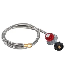 5 Feet Stainless Steel Braided 20 Psi Adjustable Propane Regulator Hose With Qcc