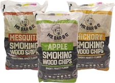 Wood Smoker Chips Bundle of 3 Flavors - Apple, Mesquite & Hickory Wood Chips for