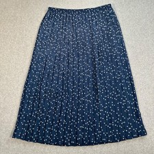 Vintage Haberdashery Leslie Fay Navy Blue Pleated Skirt Women's 16 Elastic Waist