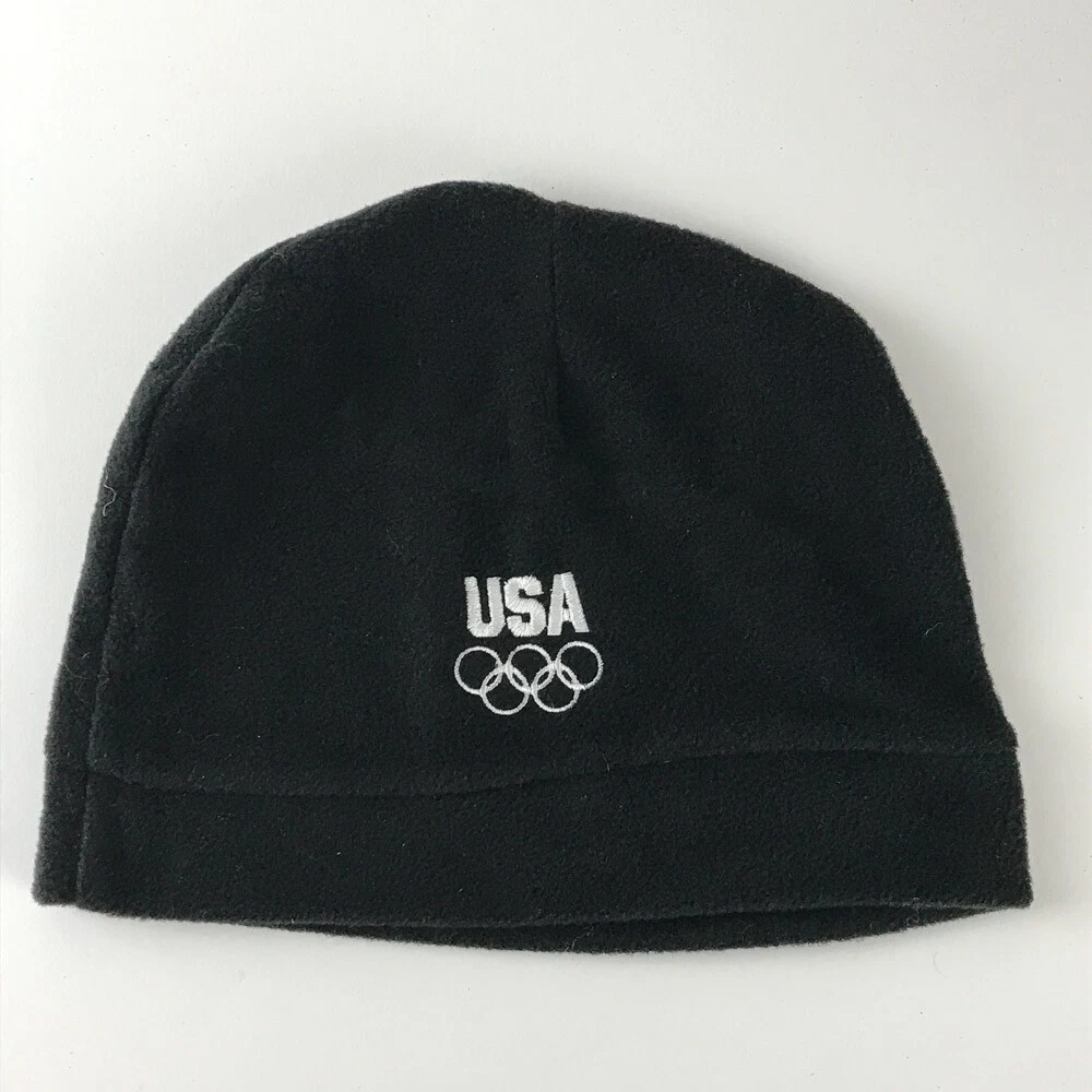 United States Olympic Committee Made USA Winter Hat Black Fleece