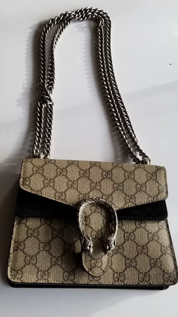 Gucci Beige GG Supreme Canvas Embroidered Sequin Medium Dionysus Shoulder Bag