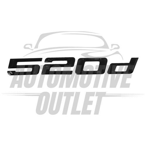520d LETTERING REAR BOOT LID TRUNK BADGE EMBLEM FOR BMW 5 SERIES, GLOSS BLACK - Picture 2 of 3