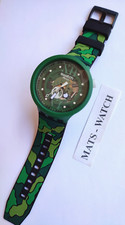Swatch Big Bold Biosourced SB05G104 Camoflower Green New