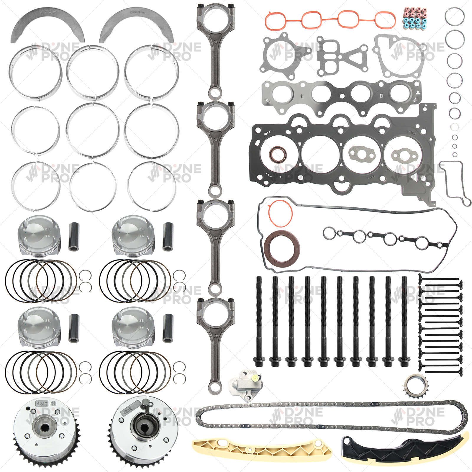 G4FJ 1.6T Master Engine Rebuild Kit w/ Con Rods & Timing Kit For Hyundai KIA Rio