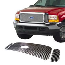 Fits 2000-2004 Ford Excursion W Logo Show Chrome Billet Grille Grill Insert Fits 2000-2004 Ford Excursion W Logo Show Chrome Billet Grille Grill Insert