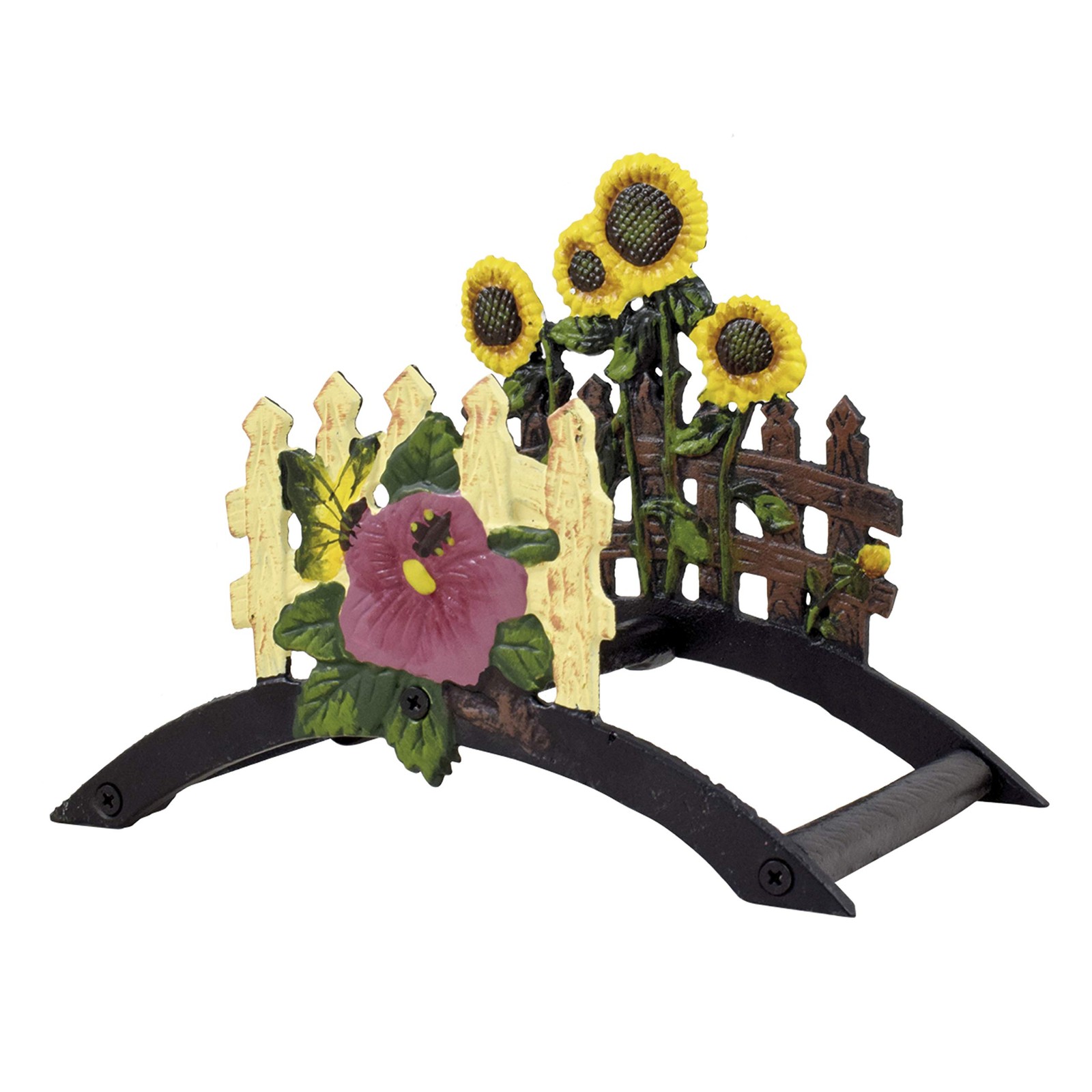 Support tuyau mural tournesol en fer forgé pour sublimer votre terrasse et jardin potager