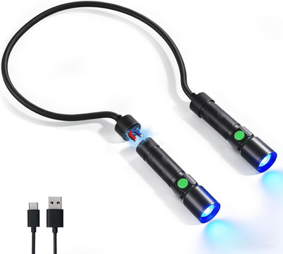 CLAKAP LED Neck Light, 1800 Lumens Bright Rechargeable Neck Flashlight with Magn