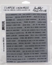 Tim Holtz Cling Stamps 7"X8.5"-Tiny Text Christmas