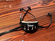 Nuovo RIDDELL Hard Large Cup High Mount Casco Calcio Chinstrap NERO NCAA